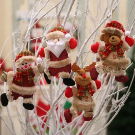 4 Pieces Christmas Tree Ornaments Hanging Decorations Xmas Dolls