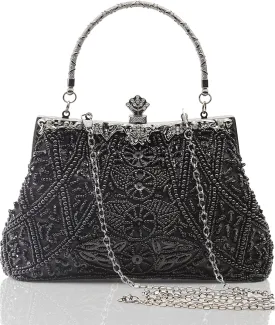 BABEYOND Evening Clutch Purses for Women - Vintage Evening Bag Accessories for Women Gatsby 1920s Beaded Sequin Pearl Clutch
