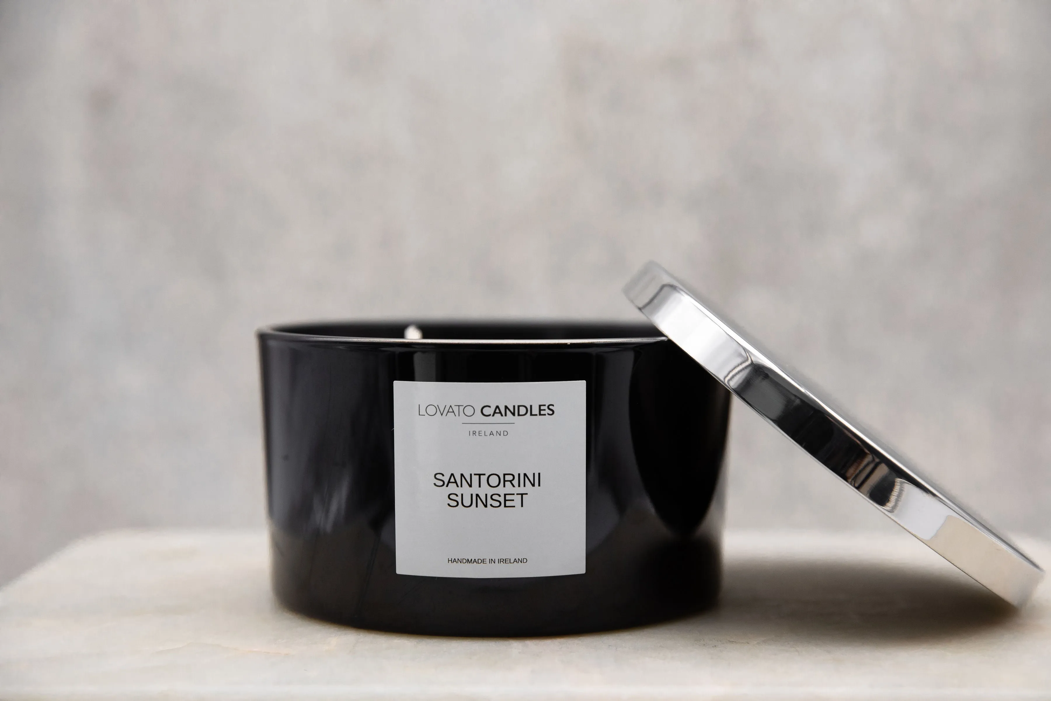 Black 3-Wick Candle - Santorini Sunset
