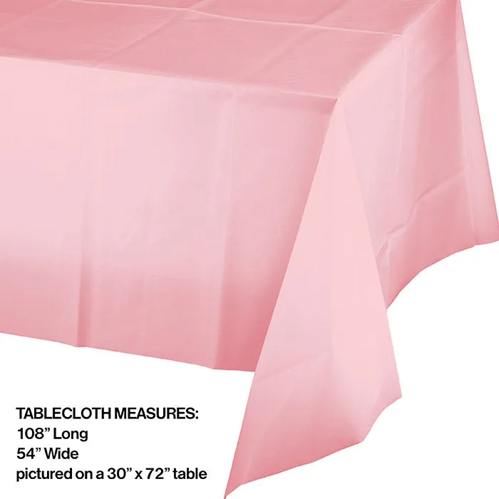 Bulk Classic Pink Value Friendly Plastic Table Cover (12 per Case)