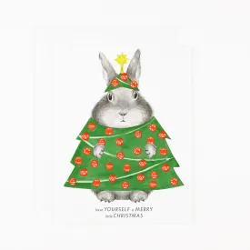 Bunny in Tree Costume Card