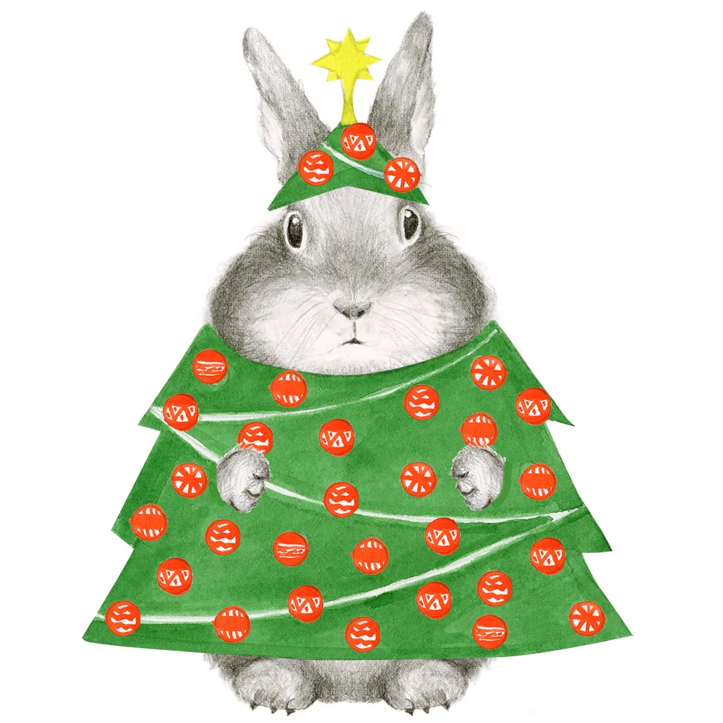 Bunny in Tree Costume Card