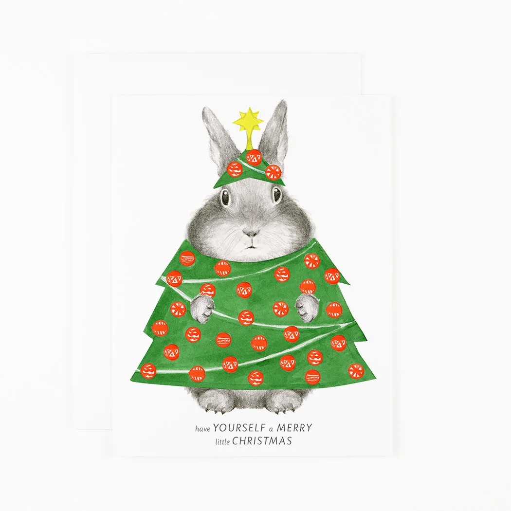 Bunny in Tree Costume Card
