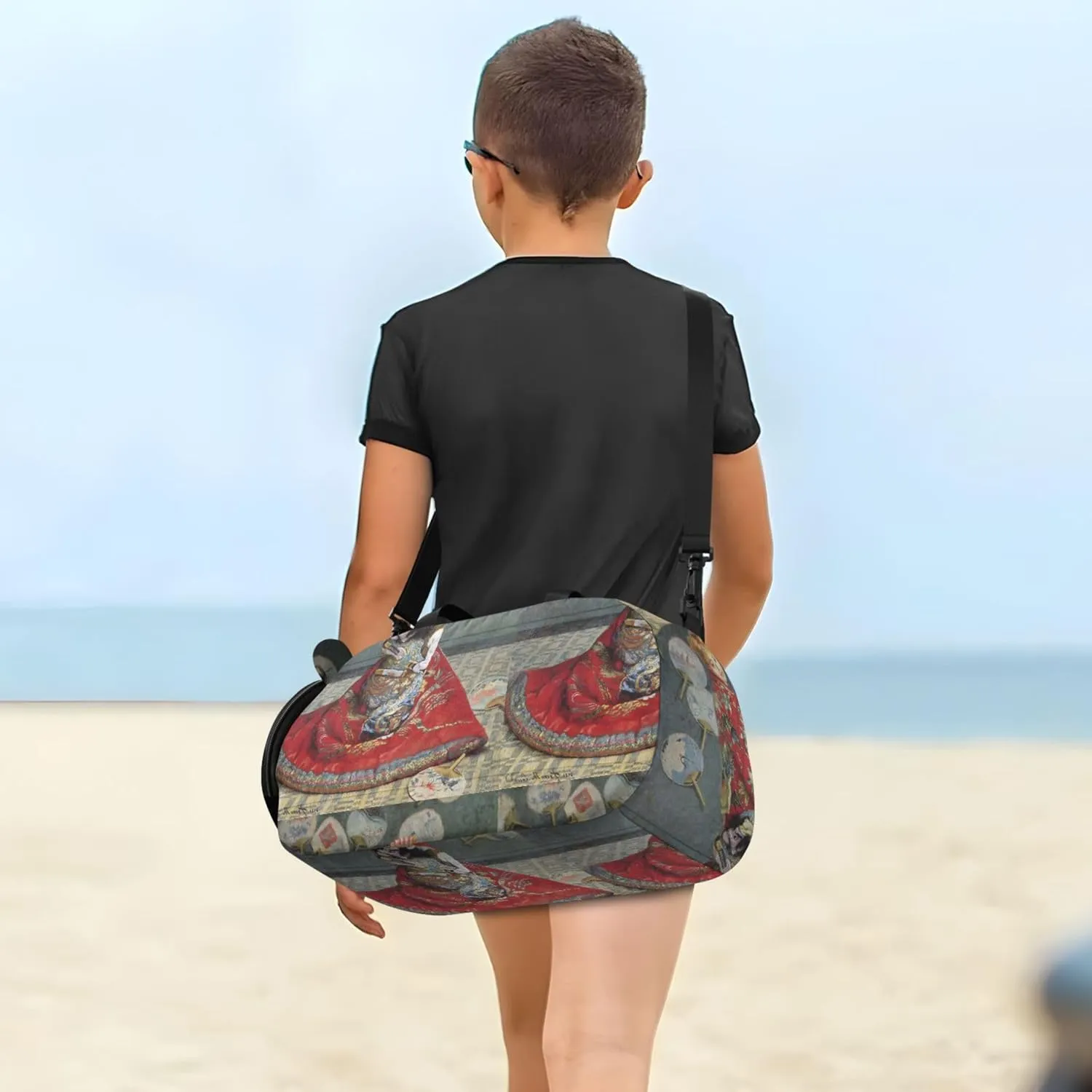 Carry on Duffel Bag for Boys Overnight Weekender Duffel Claude Monet Madame En Costume Japonais Duffle Bags for Traveling Tote Sports Dance Bag