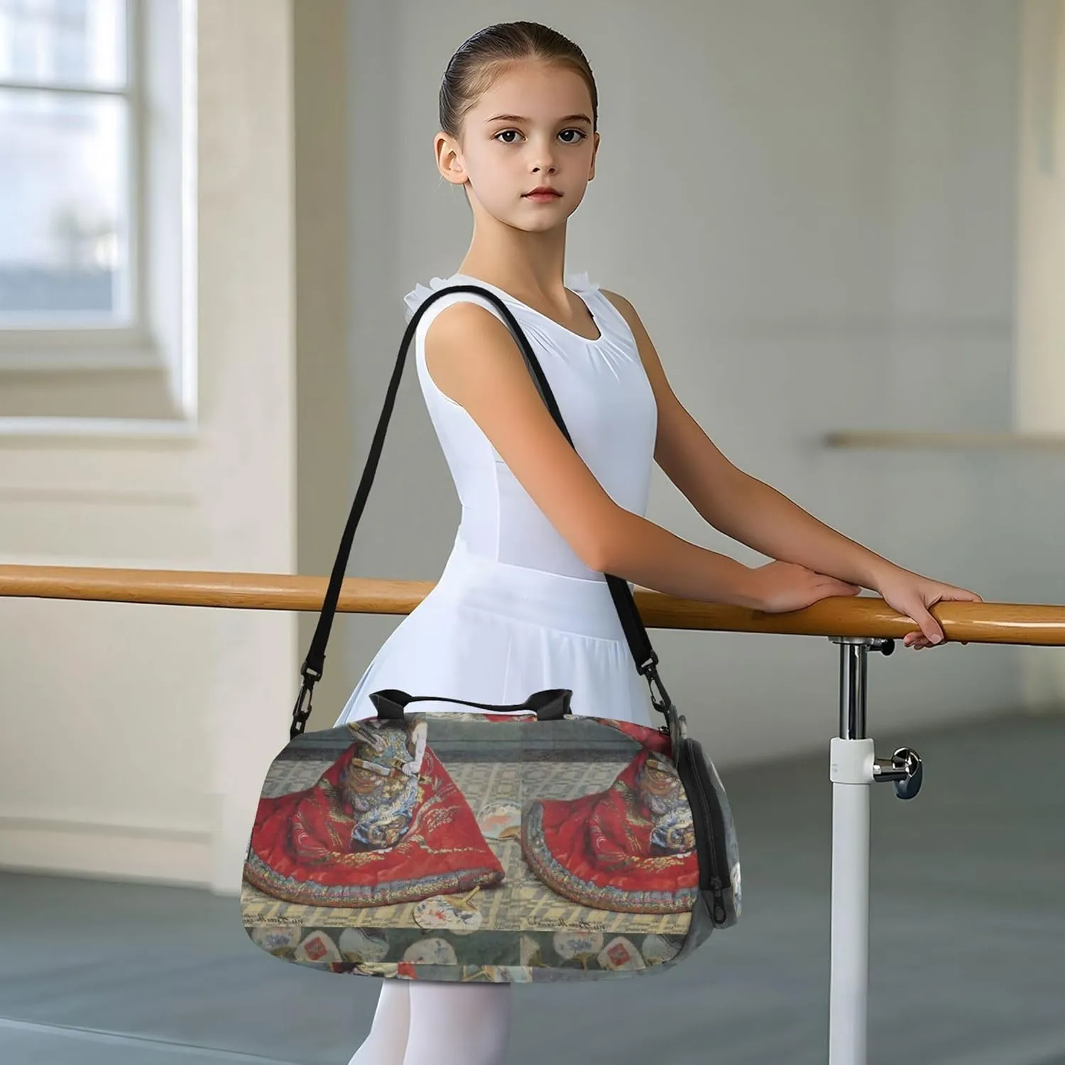 Carry on Duffel Bag for Boys Overnight Weekender Duffel Claude Monet Madame En Costume Japonais Duffle Bags for Traveling Tote Sports Dance Bag