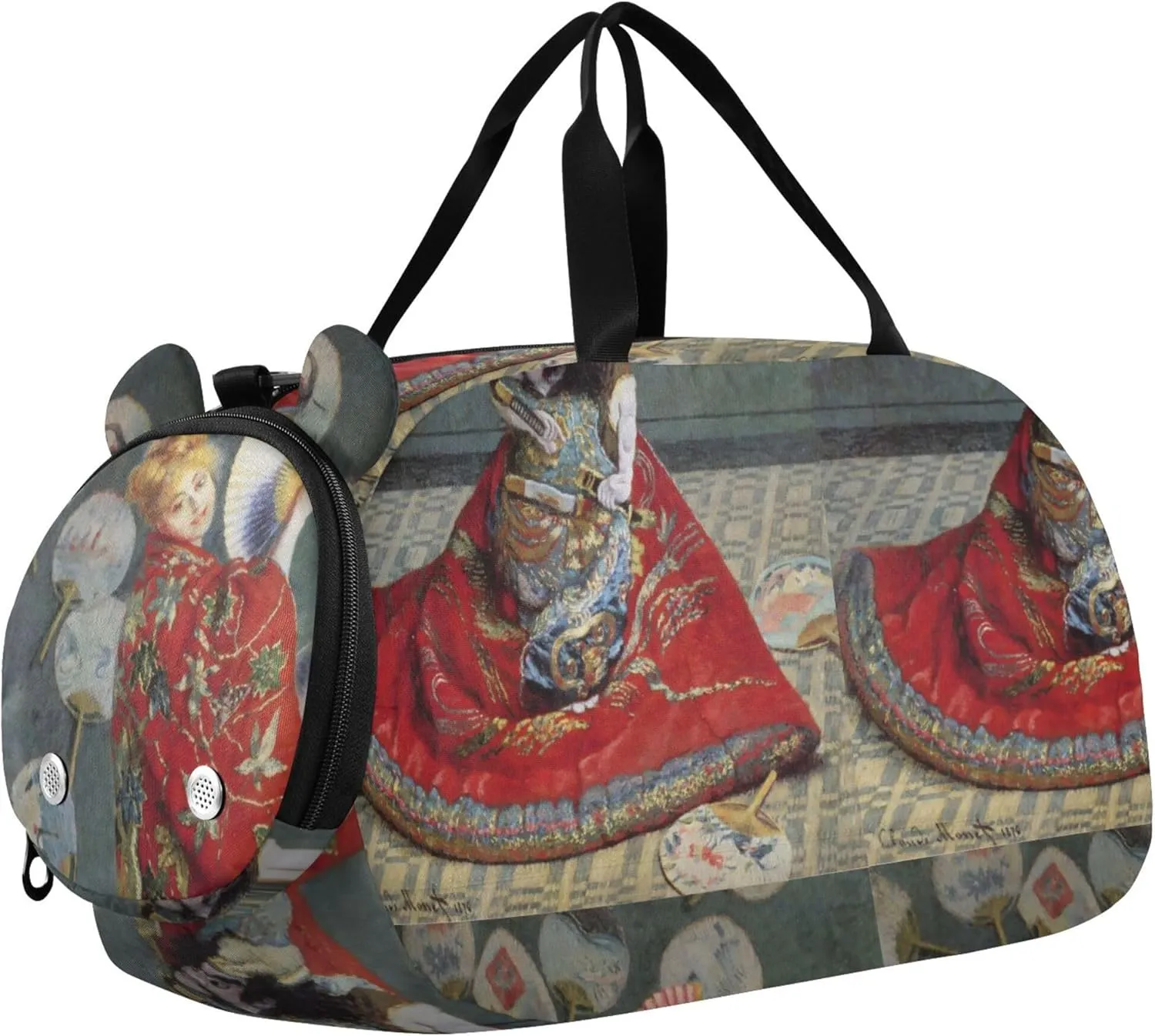 Carry on Duffel Bag for Boys Overnight Weekender Duffel Claude Monet Madame En Costume Japonais Duffle Bags for Traveling Tote Sports Dance Bag