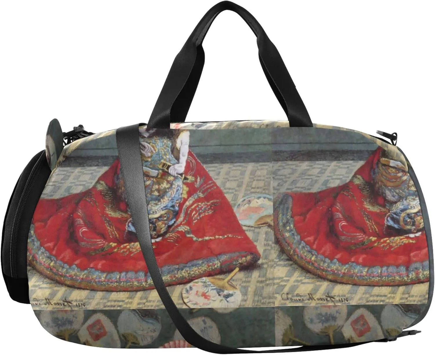 Carry on Duffel Bag for Boys Overnight Weekender Duffel Claude Monet Madame En Costume Japonais Duffle Bags for Traveling Tote Sports Dance Bag
