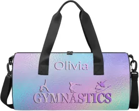 Custom Gymnastics Duffel Bag Round Personalized Name Dance Ballet Bags Waterproof