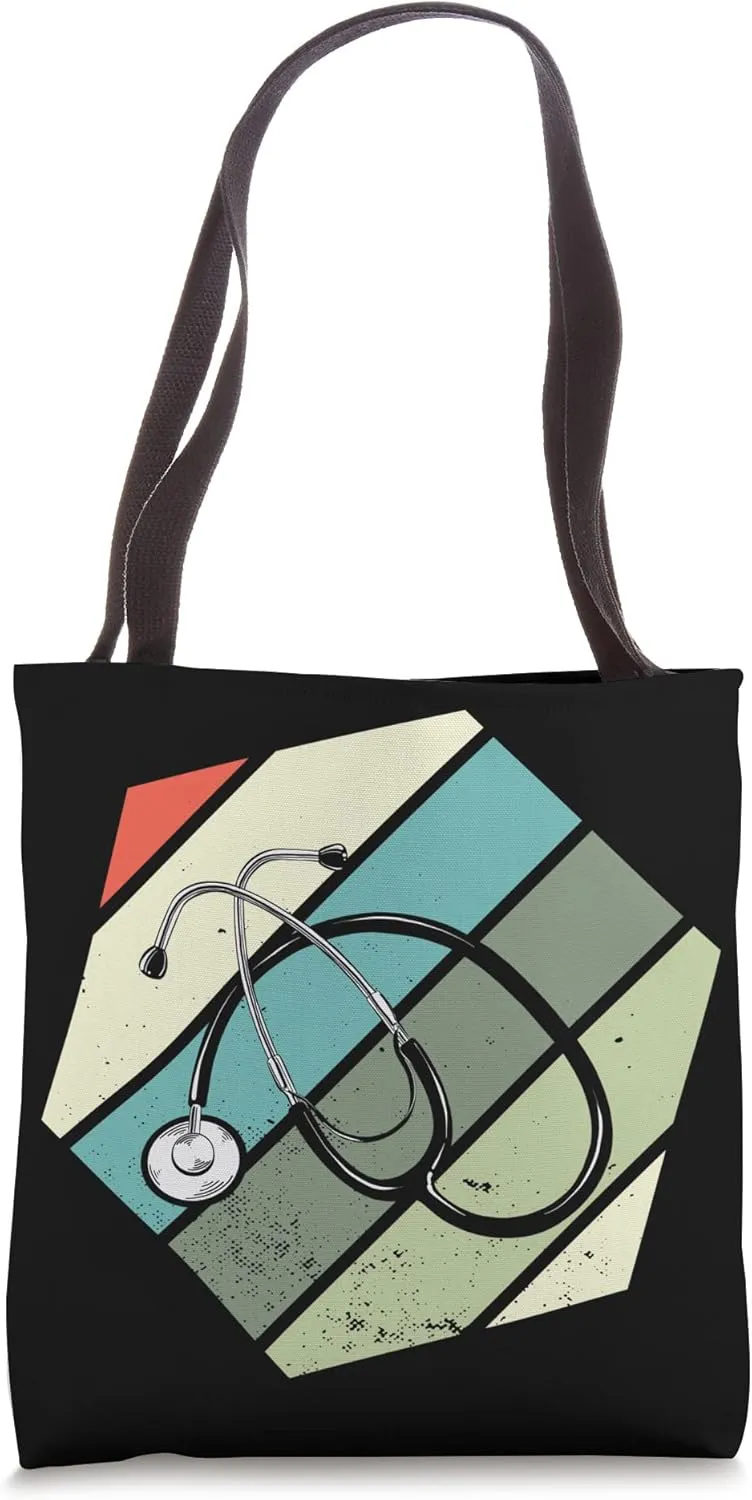 Doctor Nurse Vintage | Hospital Retro Stethoscope Tote Bag