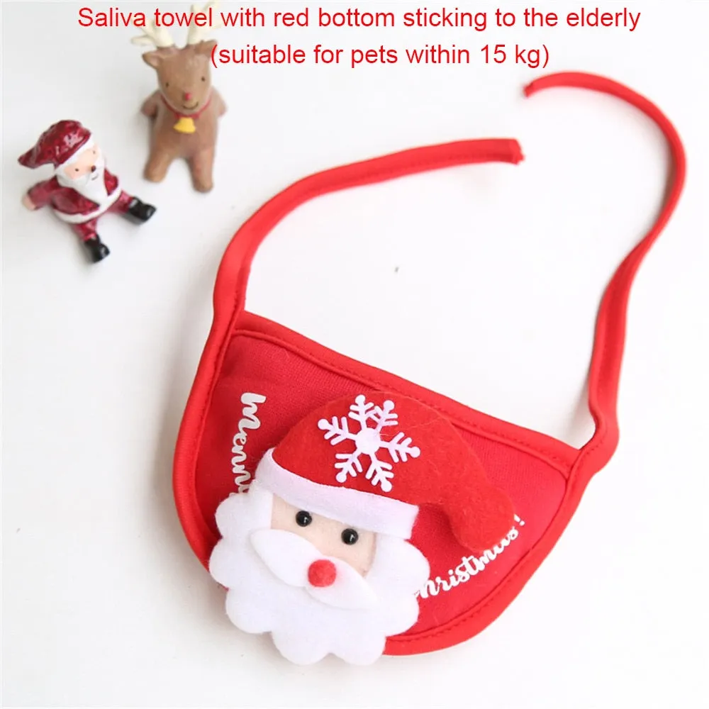 Dog Christmas Bandana Santa Hat Dog Scarf Triangle Bibs Kerchief Christmas Costume Outfit for Small Medium Large Dogs Cats Pets