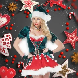 DressBetty - Christmas Tree Santa Helper Elf Xmas outfit Gift Festival Carnival Cosplay Costume Christmas Party dress