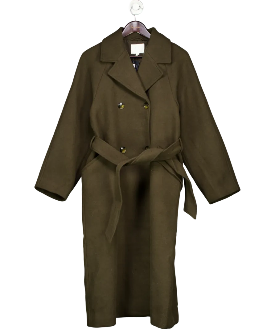 H&M Brown Button Up Trench Coat UK XS