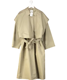 H&M Green Light Khaki Maxi Trench Coat UK XL