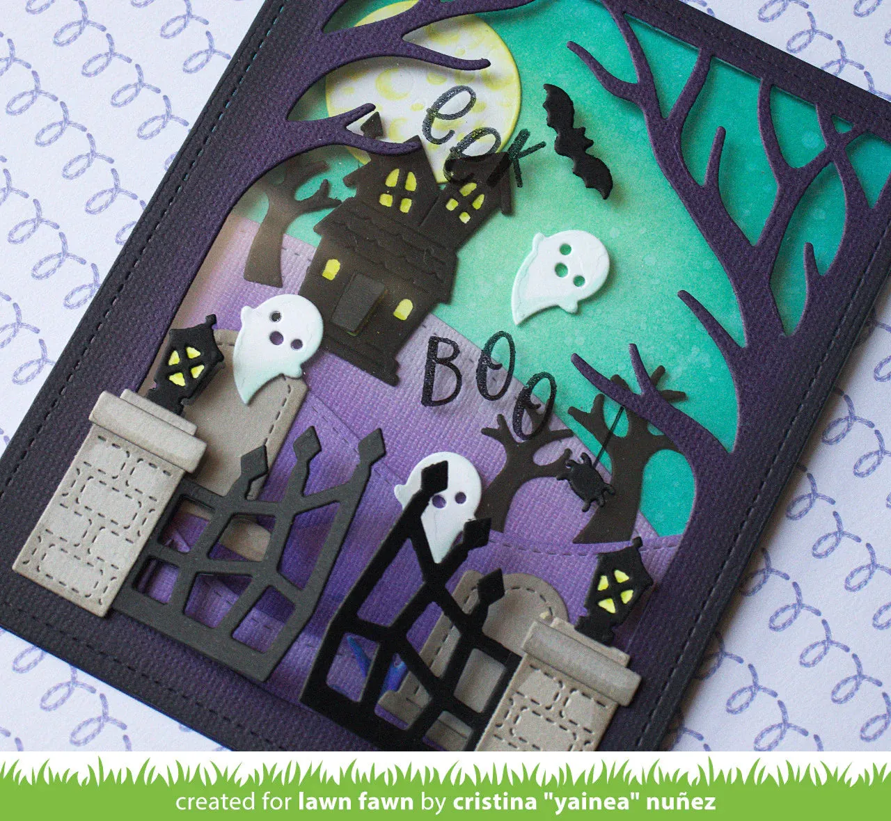 Lawn Fawn -  spooky gate - lawn cuts