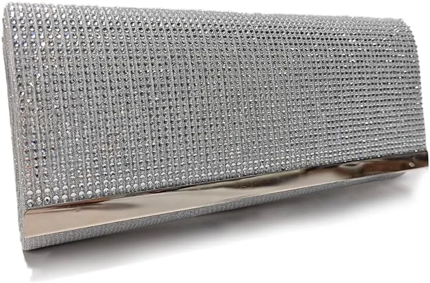 Rhinestone Evening Bag Crystal Bling Purse Sparkly Diamond Clutch Handbag Crossbody Bag for Women Party Club Wedding Prom