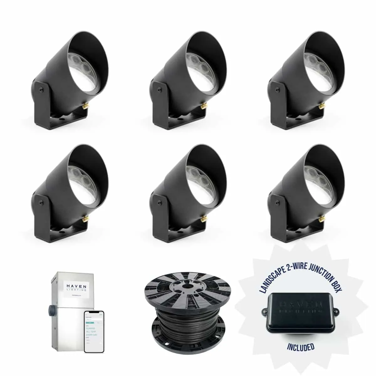 Smart Phone Controlled System with Adjustable White 6-Up Light Package