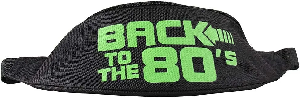 Smile Fish Neon Retro 80s Fanny Pack Waist Bag Festival Theme Party Vintage 80s Party Women/Men Black
