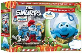 The Smurfs (Blu-ray   Standard DVD   The Smurfs: A Christmas Carol) (with Plush Toy Backpack Clip)