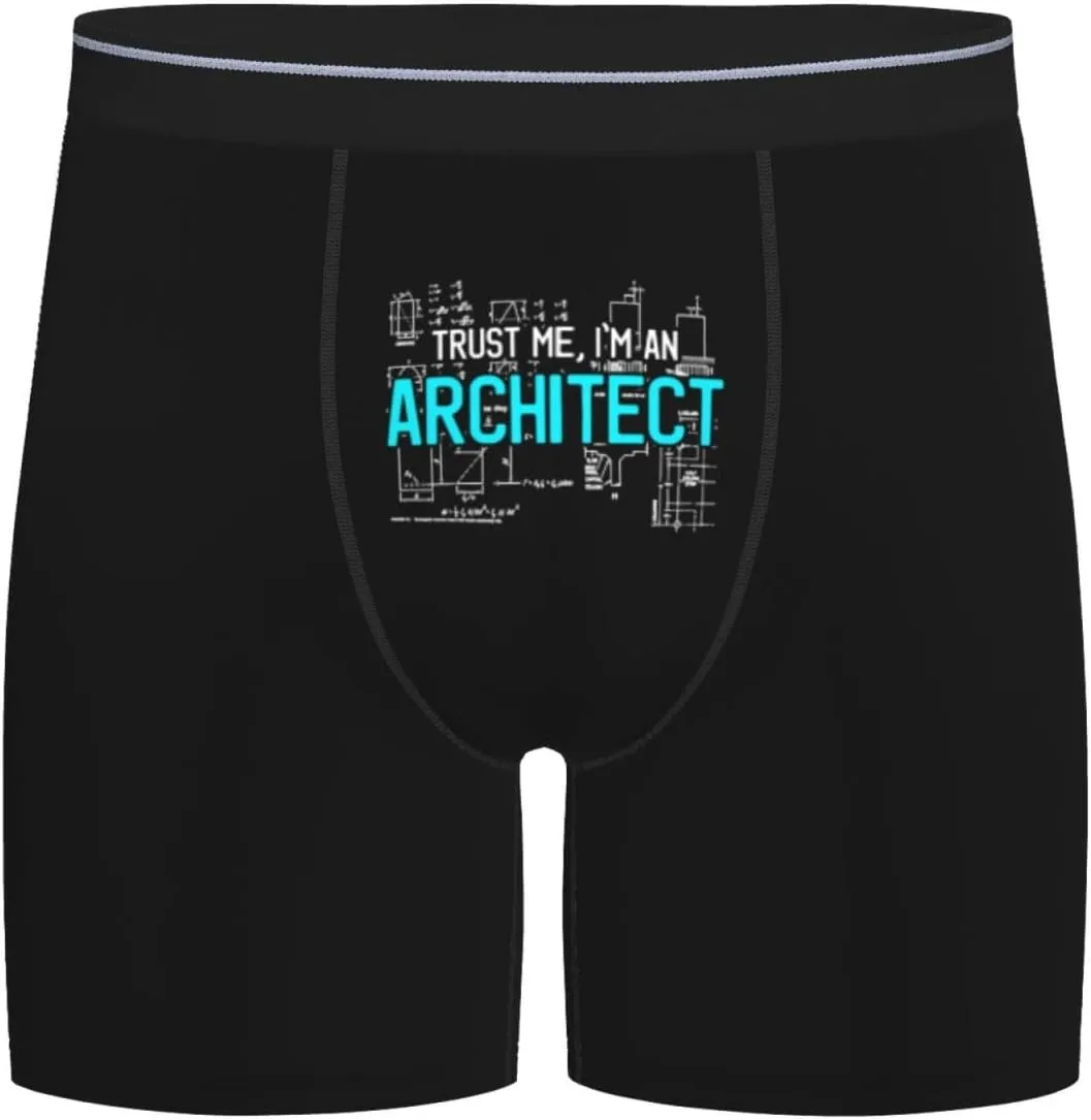 Trust Me I'M An Architect Men'S Breathable Underwear Boxer Briefs With Lightwight Wasitband,