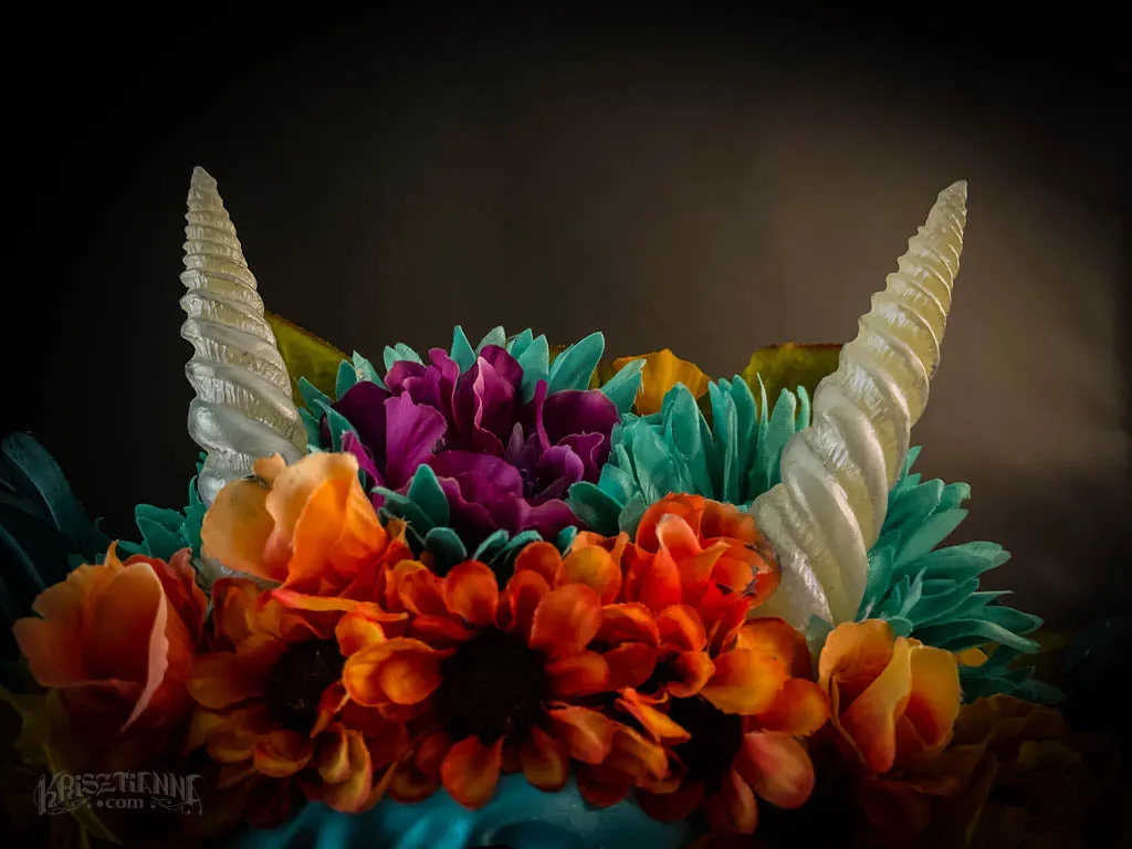 Turquoise Spring Fawn Flower Headdress