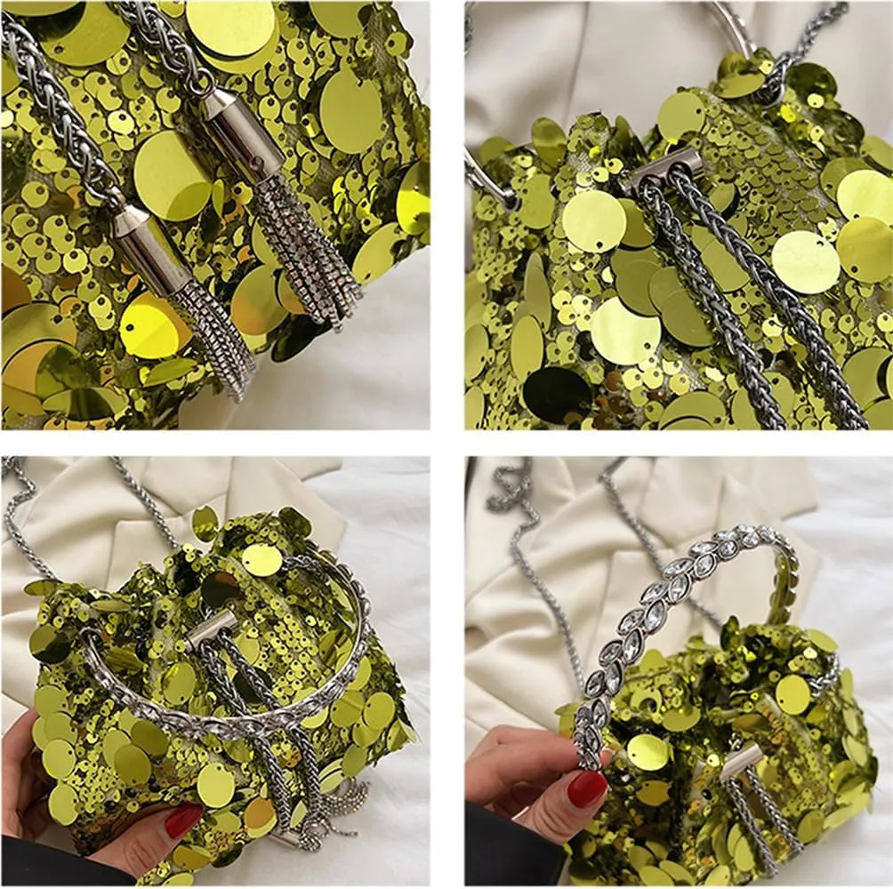 Women's Glitter Clutch Evening Handbags Sparkly Clutch Triangle Purse for 1920s Party Prom Wedding