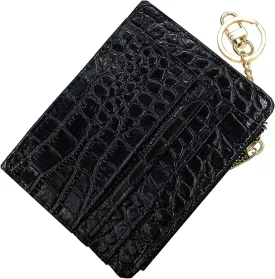 woogwin Slim RFID Credit Card Holder for Women Mini Front Pocket Wallet Purse With Keychain