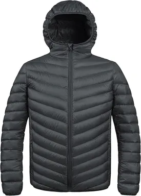 ZSHOW Men's Packable Puffer Jacket Hooded Lightweight Winter Coat for Travel Outdoor Hiking